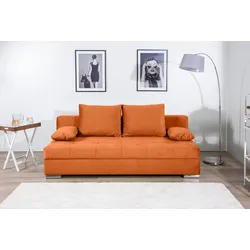 Schlafsofa COLLECTION AB "Tania mit Bettfunktion und Bettkasten", orange, B:194cm H:41cm T:90cm, 100%Polyester, Sofas, komfortabler Sitzkomfort: Federkern-Polsterung, inklusive Rückenkissen