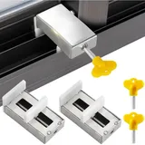 2er-pack Schiebefensterschlösser, Verstellbare Fensterschlösser, Kindersicherung, Fensterschloss, Fensterstopper, Aluminiumlegierung, Sicherheitsschloss Mit Schlüssel
