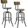 Costway Set aus 2 drehbaren Barhockern mit einer Sitzhöhe von 69–76 cm, höhenverstellbar und mit abnehmbarer Rückenlehne