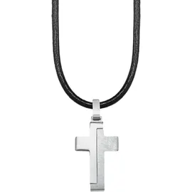 s.Oliver Kette mit Anhänger Kreuz Schwarz/Edelstahl