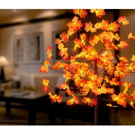 Bonetti LED Baum "Weihnachtsdeko", beige (ahornfarben), 96, H: 120cm, 1 Stk., Leuchten, Beleuchteter Deko-Herbstbaum mit Ahornblättern, Deko-Lampe LED Baum