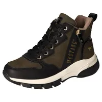 Mustang Schnürboots, High Top Sneaker, Stiefelette mit zusätzlichem Reißverschluss Gr. 38, khaki, , 35080959-38