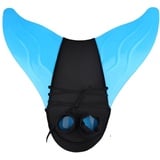 DEBAIJIA Mädchen Flipper Tauchen Meerjungfrauenflosse Jungen Schwimmflossen Meerjungfrau Flossen Training Monofin Kinder Schwimmen(B-(41*37CM)-F608-Blau