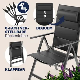 CASARIA Gartenstuhl Bern Premium 69 x 110 x 112,5 cm grau 2 St.