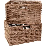 Vivanno 2er Set Flechtkorb Regalkorb Schrankkorb Billy-Regal natur "Kira" - 20 x 36 x 25 cm