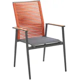 Musterring Gartenstuhl Amsterdam 61 x 94 x 66 cm anthrazit/rot 1 St.
