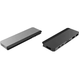Hyper HyperDrive Duo 7-in-2 Dock für MacBook Pro/Air – Space Gray, HD28C-SILVER, grau