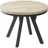 WFL GROUP Esstisch, Sonoma Eiche, Holzwerkstoff, 9-Sitzer, Rund,Rund, 90x76x90 cm, Esszimmer, Tische, Esstische
