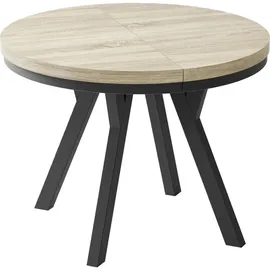 WFL GROUP Esstisch, Sonoma Eiche, Holzwerkstoff, 9-Sitzer, Rund,Rund, 90x76x90 cm, Esszimmer, Tische, Esstische