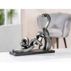 Casablanca by Gilde Tierfigur »Katze "Stretching" auf Base« Casablanca by Gilde silberfarben