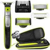Philips OneBlade QP2834 Rasierer SkinProtect 360 Grün inkl Etui Klingen Set