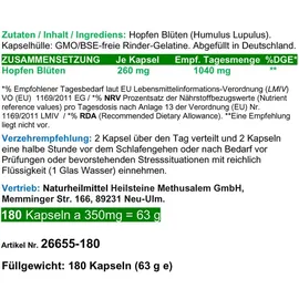 Vitalleben HOPFEN Hopfenblüten Kapseln 180 St.