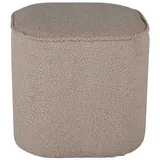 VCM ebuy24 Pouf, Hocker Ø44cm Teddystoff Beige.
