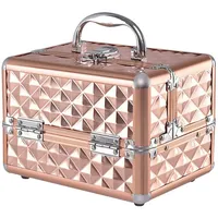 komfotteu Schmuckkoffer Kosmetikkoffer Schminkkoffer, für Make-up goldfarben