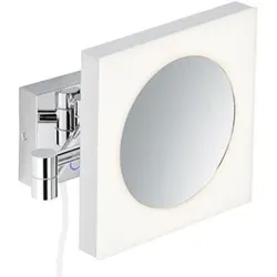 Avenarius Wandkosmetikspiegel Rasierspiegel 5-fach LED beleuchtet chrom mit Spiralkabel