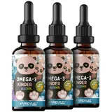 Omega-3 Vegan für KINDER (150 ml) - DHA & EPA - Omega-3-Algenöl mit 250 mg DHA und 130 mg EPA pro Tag - leckerer Orangen-Geschmack - laborgeprüft mit Zertifikat - Vorrat für 186 Tage - 100% vegan