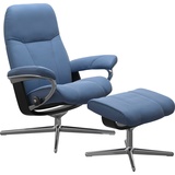 Stressless Relaxsessel STRESSLESS Consul Sessel Gr. Material Bezug, Material Gestell, Ausführung / Funktion, Maße B/H/T, blau (lazuli blue) Lesesessel und Relaxsessel