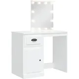 vidaXL Schminktisch mit LED-Leuchten Weiß 90x42x132,5 cm