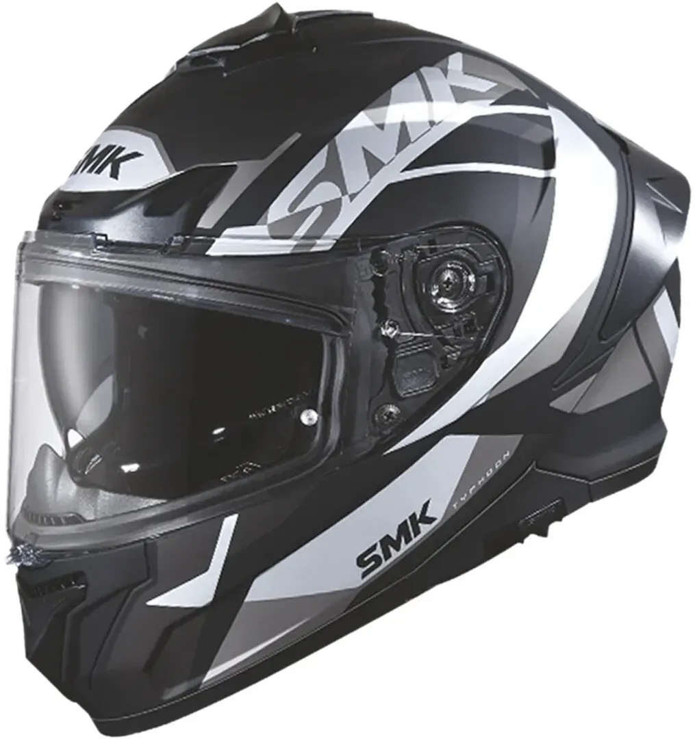 SMK Typhoon Style Helm, schwarz-grau-weiss, Größe L für Männer