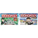 Monopoly Spiel & Hasbro Monopoly Reise um die Welt, Brettspiel für Kinder und Erwachsene, perfekt zum Mitnehmen und die Welt kennenlernen, mit dem bekannten Mr. Monopoly, ab 8 Jahre geeignet