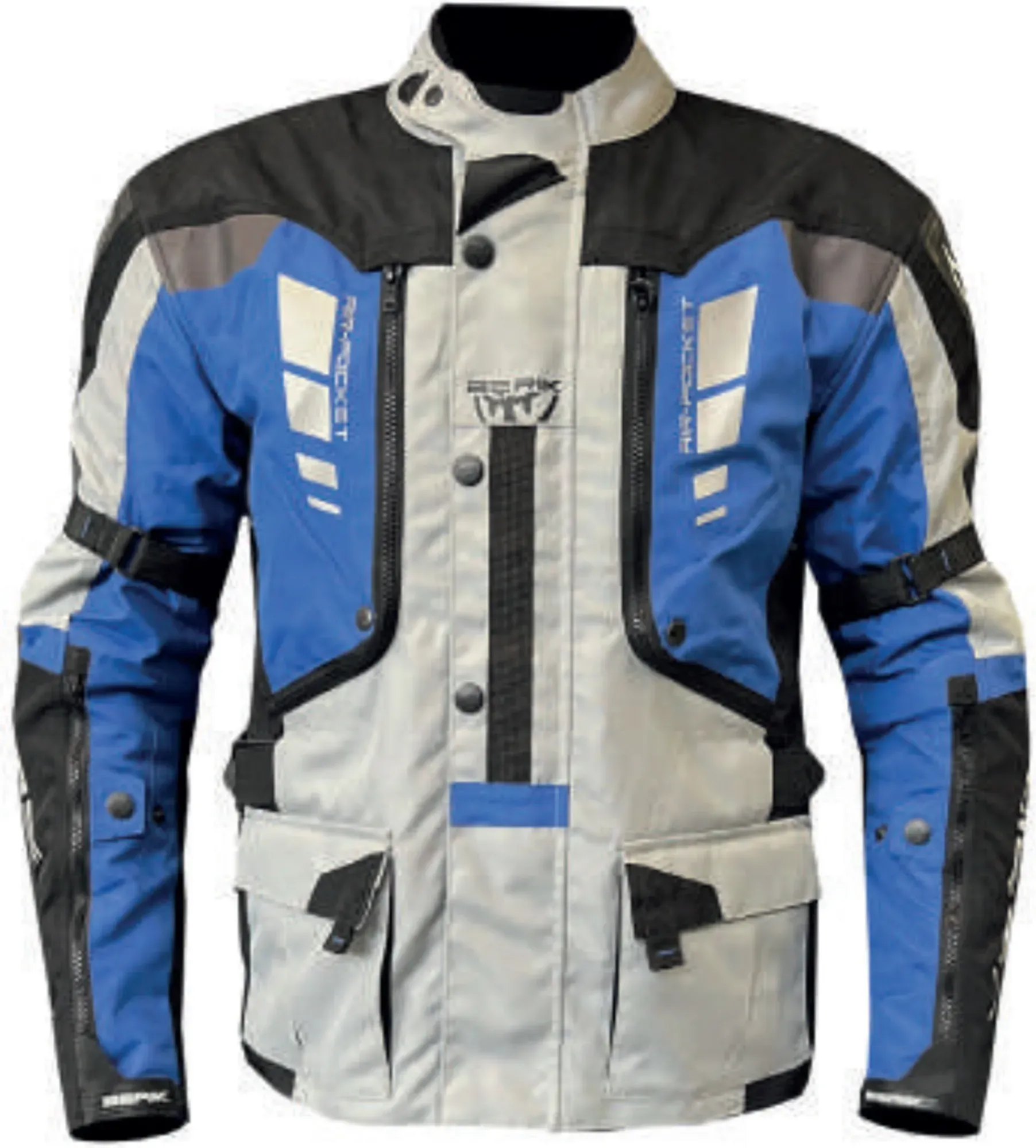 Berik Ferpho wasserdichte Motorrad Textiljacke, schwarz-weiss-blau, Größe 58 für Männer