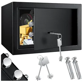 Kesser KESSER® Möbeltresor mit Doppelbartschloss, Safe Geldschrank Boden-Wandtresor Wandsafe 30x20x20cm ink. 2 x Schlüssel & Befestigungsschraube,