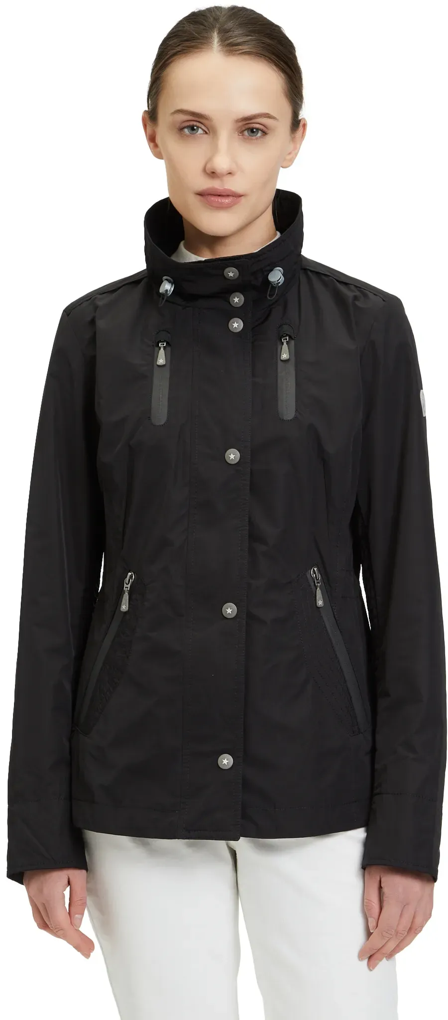 Sommerjacke GIL BRET Gr. 48, schwarz (jet black) Damen Jacken mit Stehkragen