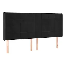 vidaXL Boxspringbett mit Matratze & LED Schwarz 160x200 cm Samt
