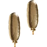 Beliani 2er-Set Kerzenständer FEIJO Metall 44 cm Gold