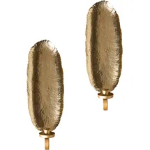 Beliani 2er-Set Kerzenständer FEIJO Metall 44 cm Gold