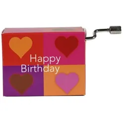 Fridolin Spieluhr - Happy Birthday, Rechtecke mit Herzen