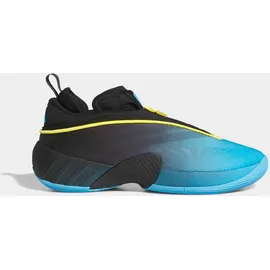 adidas Basketballschuh ADIDAS PERFORMANCE "D.O.N. ISSUE 7", Herren, Gr. 43, blau (lucid aquamarine, core schwarz, gelb), Textil, Schuhe