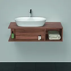 Duravit D-Neo Waschtisch-Unterschrank DE492907979 100 x 55 cm, Nussbaum Natur, wandhängend, 1 Fach, 1 Konsolenplatte