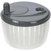 LURCH 10222 Salatschleuder mit Kurbel aus Kunststoff, Iron Grau/Weiß,