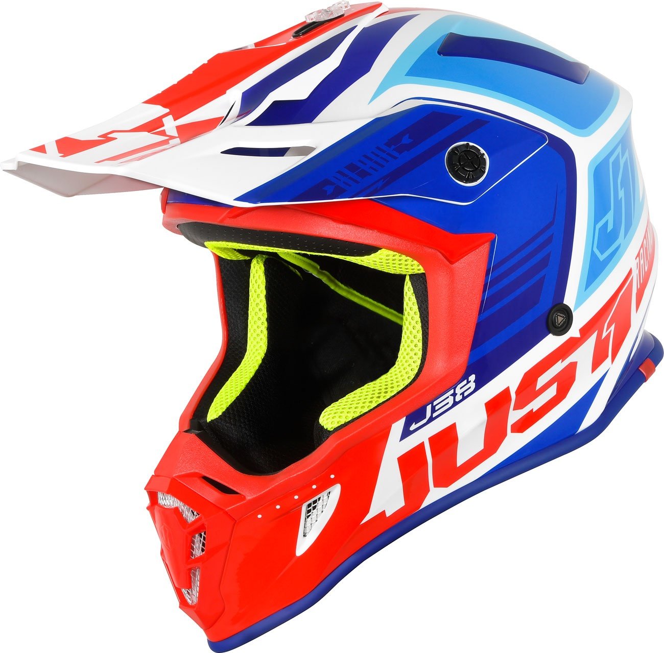 Just1 J38 Blade, casque Cross - Bleu/Rouge/Blanc - L