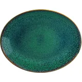 Bonna Ore Mar Moove Platte oval 31x24cm 3cm hoch Grün Braun Porzellan OMRMOV31OV Servierplatten Speiseteller Essteller Geschirr