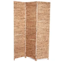 creedwood RAUMTEILER Marlon Wasserhyazinthe, 166x121cm, 3-teilig, klappbar | Natur Paravent, Raumtrenner, Deko Stellwand, Boho Sichtschutz, Ankleide Trenner