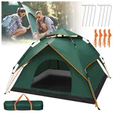 AKKEE Kuppelzelt Automatisches Pop-up-Zelt für 3-4 Personen, wasserdicht, für Camping, Wandern, Picknick, Jagen und Angeln grün
