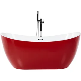 Beliani Antigua Freistehende Badewanne 78 x 180 cm (Rot)