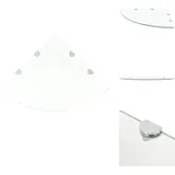 Vidaxl - Eckablage mit Verchromten Halterungen Glas Transparent 45x45 cm - Wandregal - Eckregal - Glasregal - Regal Transparent - Küchenregal
