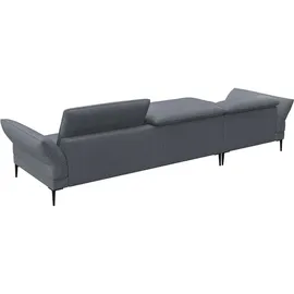 flexlux Ecksofa "Salino, Funktionssofa mit Recamiere, Relaxsofa, Ecksofa", blau (navy blau), B:340cm H:88cm T:182cm, 62% Polyester, 17% Cotton, 14% Viscose, 7% Linen, Sofas, Ecksofa, Sofa mit Arm- und Kopfteil-Verstellungen, Kaltschaum & Stahl-Wellen