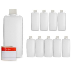 OCTOPUS Kanister »10 Plastikflaschen 500 ml eckig aus HDPE mit weiße« (10 St)