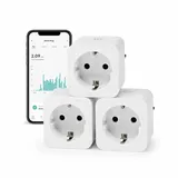 Nedis Smart-Home-Steckdose 3680 W Weiß 3 St.
