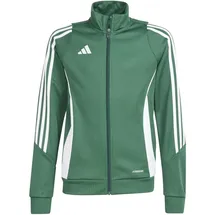 adidas Tiro 24 Kinder Fußballjacke, grün - team dark green/white 140