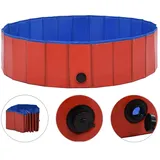 vidaXL Hundepool Faltbar Rot 120x30cm PVC Schwimmbecken Hundebad Wasserbecken