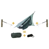 AMAZONAS Traveller Camp Set All-in-One Ultra-Light Thermo-Hängematte mit Tarp, Moskitonetz und Aufhängungen