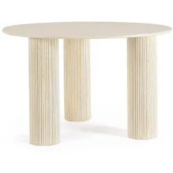 Esstisch Dacca aus Mangoholz Ø 120 cm, Creme