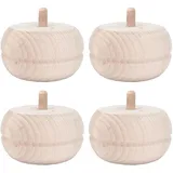 STOLMET Möbelbein aus Buchenholz Möbelfüße aus Holz Möbelfuß Unlackiert Sofa Couch Stuhl Ottomane Schrank 50 mm Höhe Rohholz 4 Stück TOE24