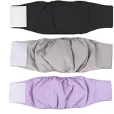 Amaliy Waschbare Hundewindeln (3-er Packung) - Männliche Hund Windeln Hunde Bauchband (L(Taille: 50-62cm))