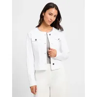 Comma, comma Taillierte Jeansjacke mit Leistentaschen, Weiss, 38